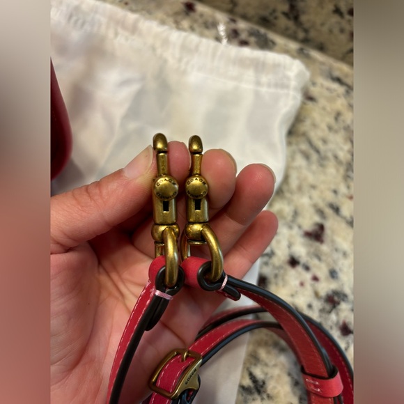 Coach Rogue 17 Original Natural Leather Bright Carmine NWT - Picture 11 of 12